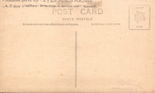 Load image into Gallery viewer, Back of a vintage postcard with text and a stamp