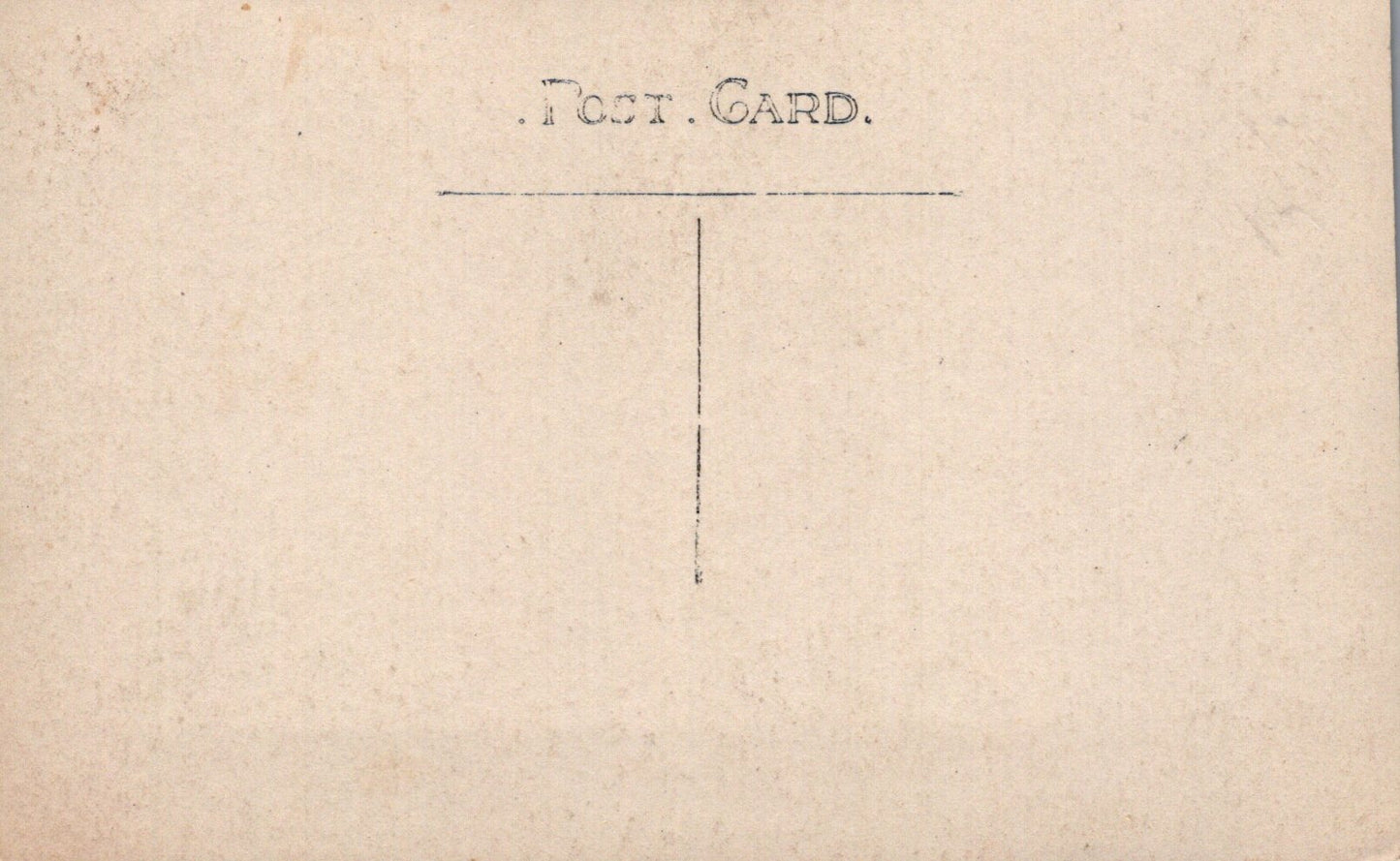 Vintage-style postcard with 'Post Card' text on a beige background