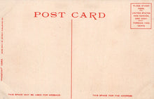Load image into Gallery viewer, Vintage-style postcard with red text and border on beige background