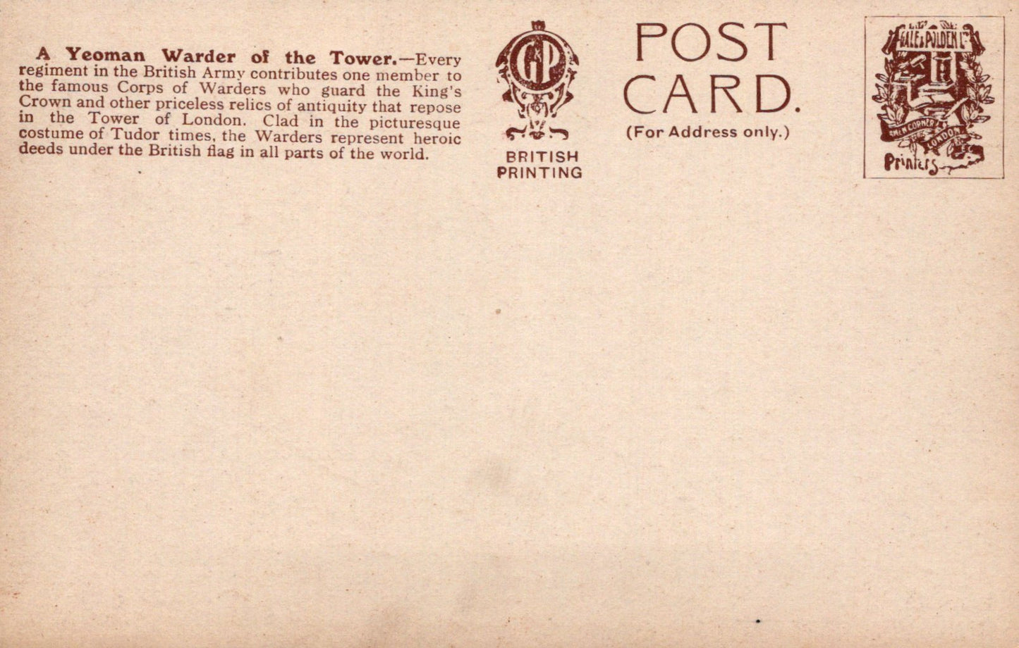 London Postcard - A Yeoman Warder of The Tower SW18390