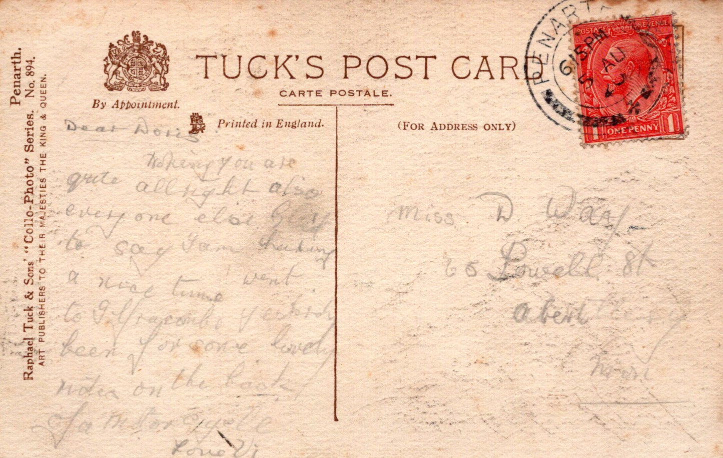 Wales Postcard - The Dingle, Penarth SW18501