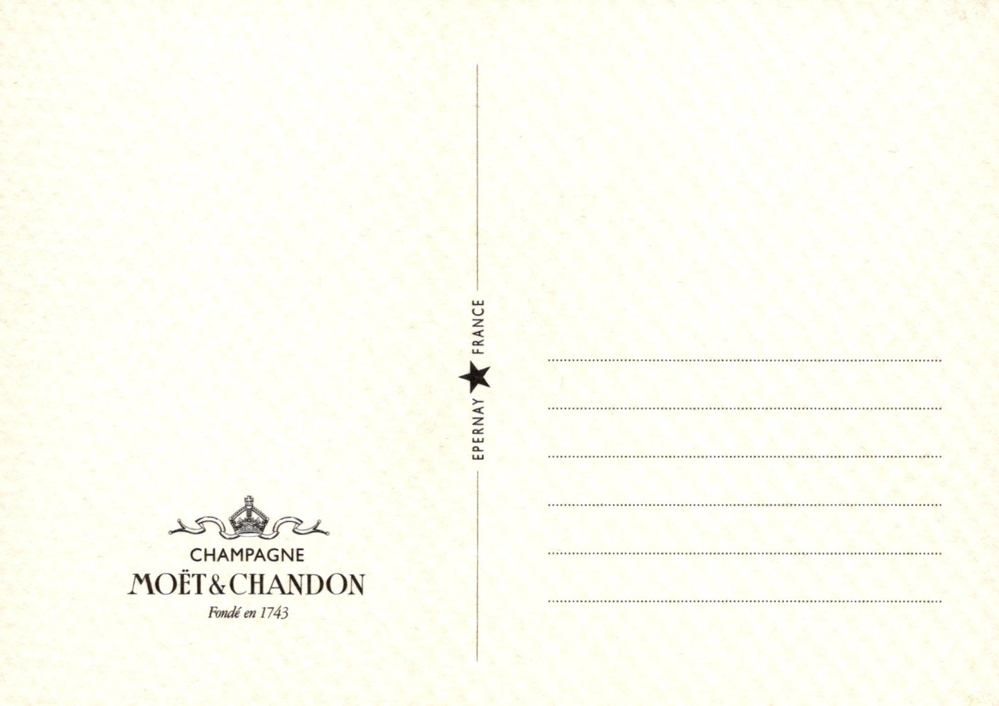 Moét é Chandon champagne bottle label on a beige background