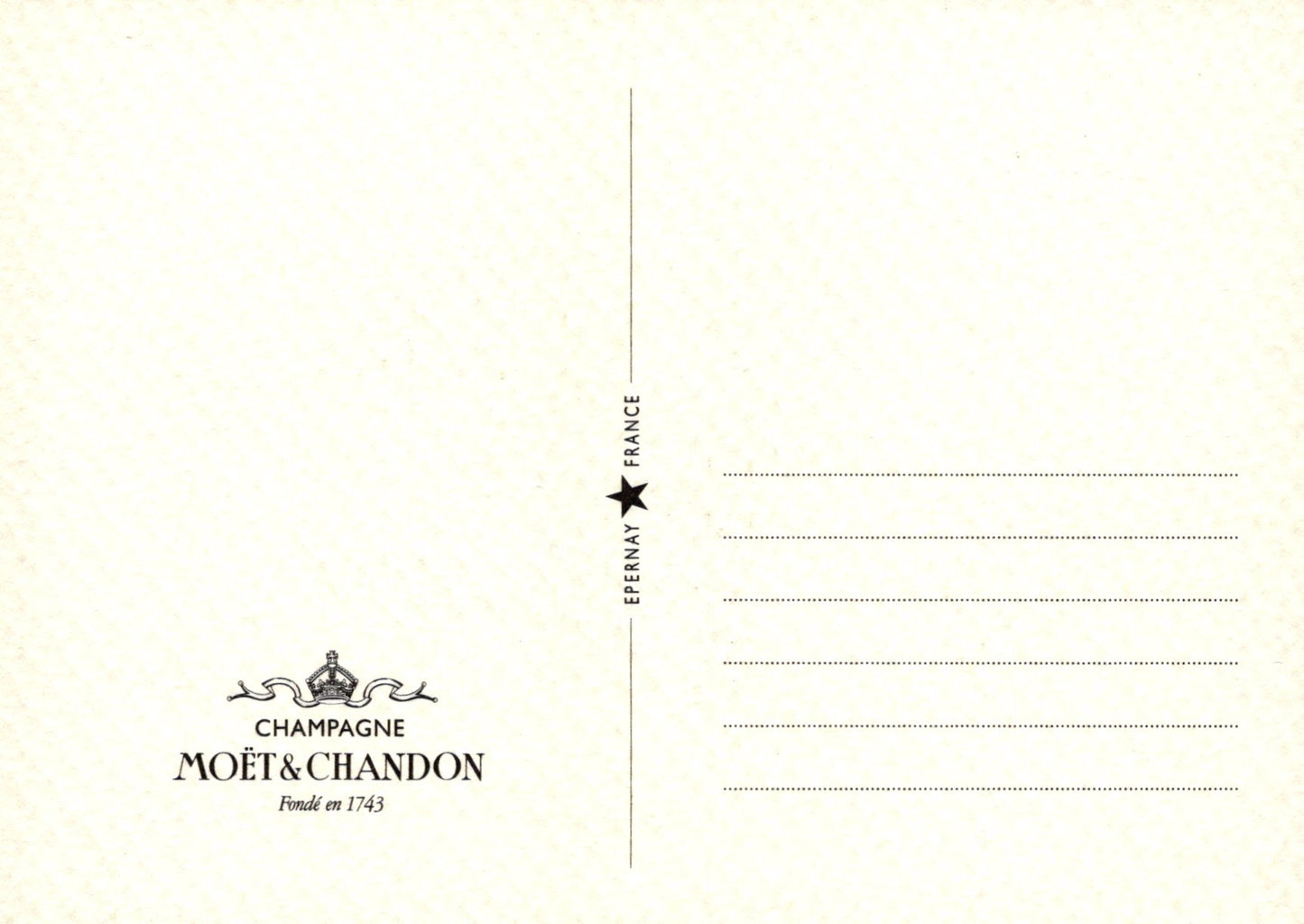 Moët & Chandon champagne branding on a white background with text and logo.