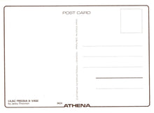 Load image into Gallery viewer, Back of a postcard with 'Athena' branding and text