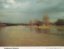 Load image into Gallery viewer, Lake with trees and a cloudy sky, labeled 'Pangbourne Meadows'.