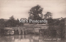 Load image into Gallery viewer, Vintage-style image of a bridge over water with trees in the background, featuring 'Mo's Postcards' text.