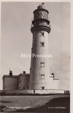Load image into Gallery viewer, Vintage black and white photo of a lighthouse with 'Mo's Postcards' branding.
