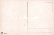 Load image into Gallery viewer, Back of a vintage postcard with text and a logo.