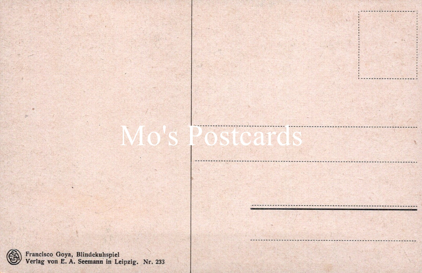 Vintage-style postcard with 'Mo's Postcards' text on a beige background