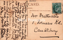 Load image into Gallery viewer, Vintage postcard with handwritten text and a stamp, featuring the brand 'Mrs. Postcards'.