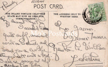 Load image into Gallery viewer, Vintage postcard with handwritten text and a stamp, featuring the brand 'Mo's Postcards'.