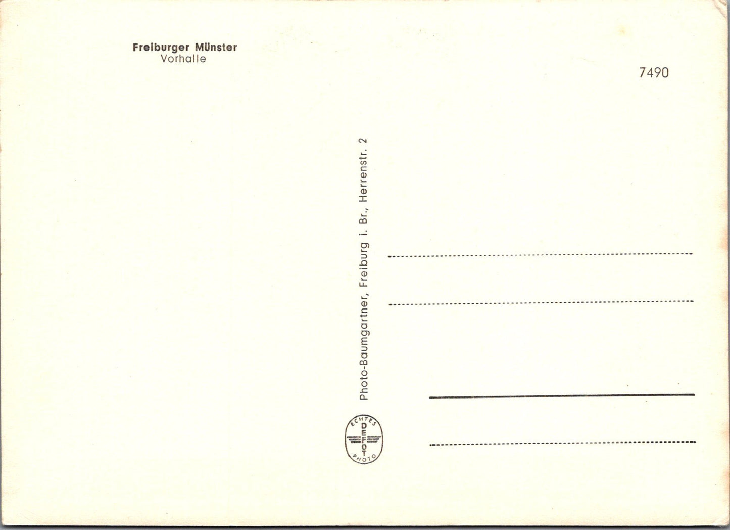 Germany Postcard - Freiburger Munster, Vorhalle SW17061