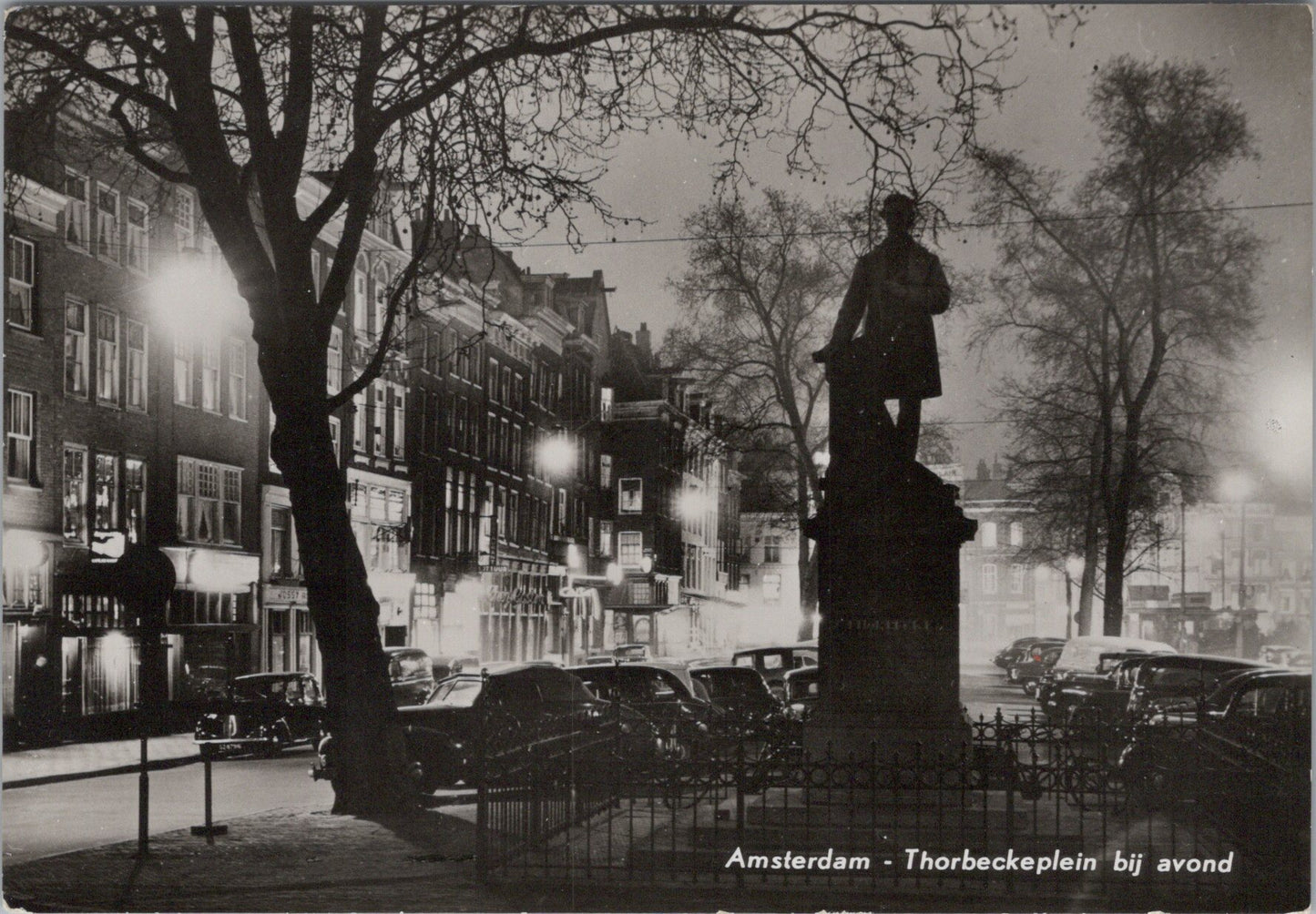 Netherlands Postcard - Amsterdam, Thorbeckeplein Bij Avond SW17062