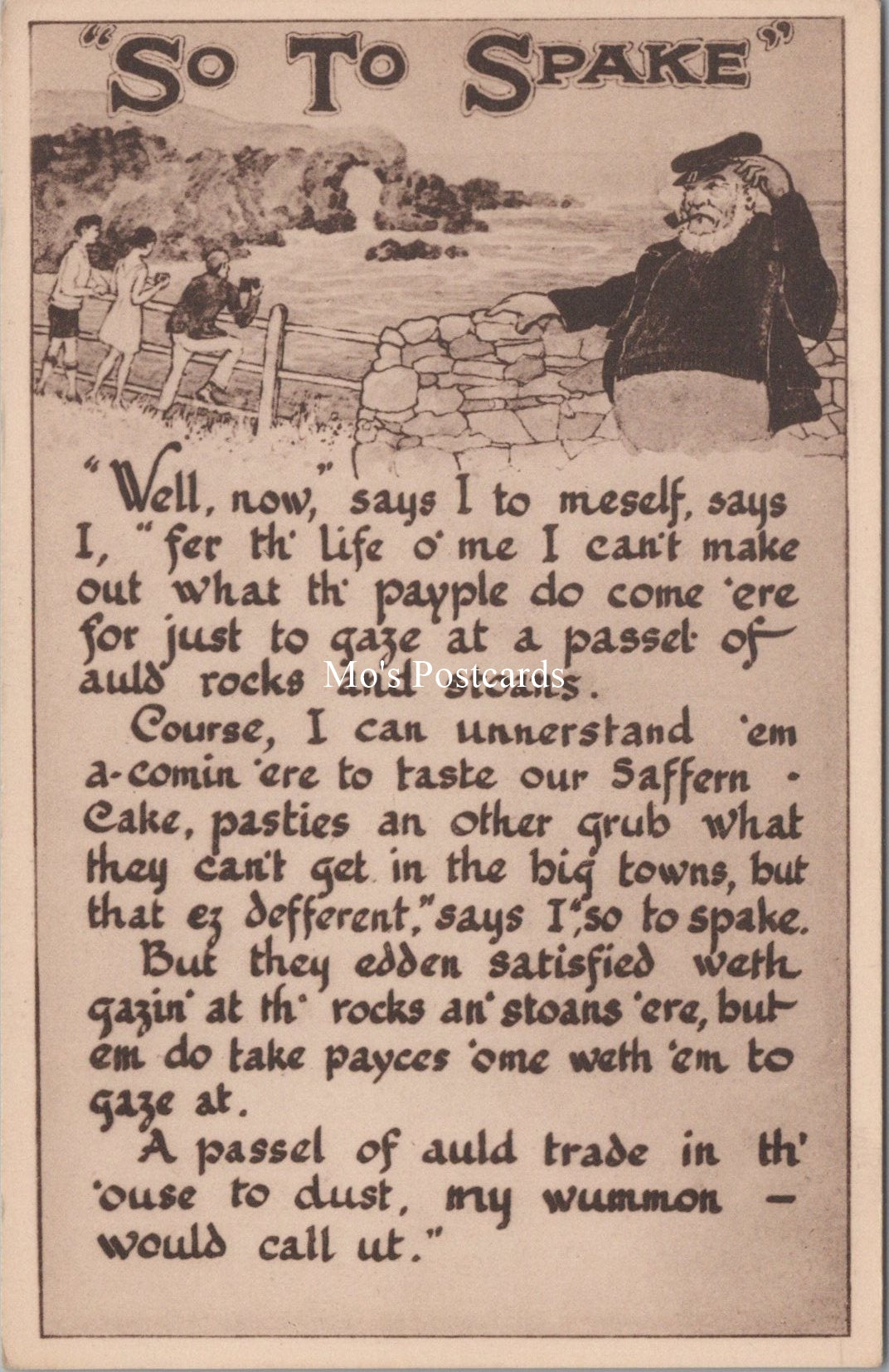 Literature Postcard - Comical Verse, So To Spake SX20
