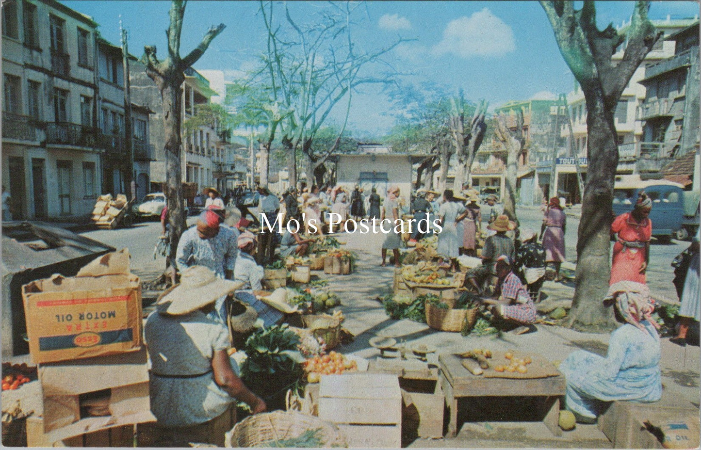 Martinique Postcard - The Market of The Levee Boulevard SX437