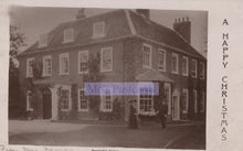 Load image into Gallery viewer, Vintage black and white postcard of a large house with a person and horse-drawn carriage in front, featuring 'M's Postcards' branding.