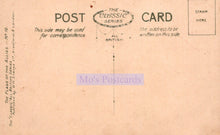 Load image into Gallery viewer, Back of a vintage postcard with 'Mo's Postcards' branding