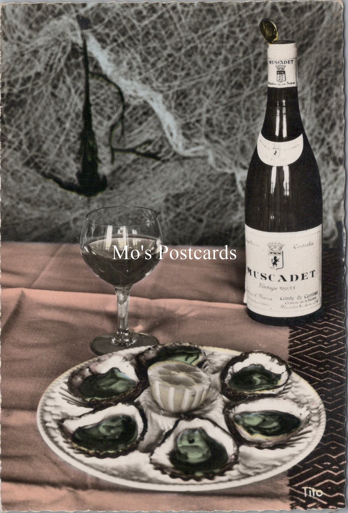 Food & Drink Postcard - Wine & Oysters, Marennes De Claires SX269