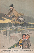 Load image into Gallery viewer, Politics Postcard - Lord Rosebery at Sheffield, Storm, Barometer SW17965