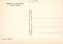 Load image into Gallery viewer, Vintage postcard back with text and a stamp, featuring the Grand Trianon in Versailles.