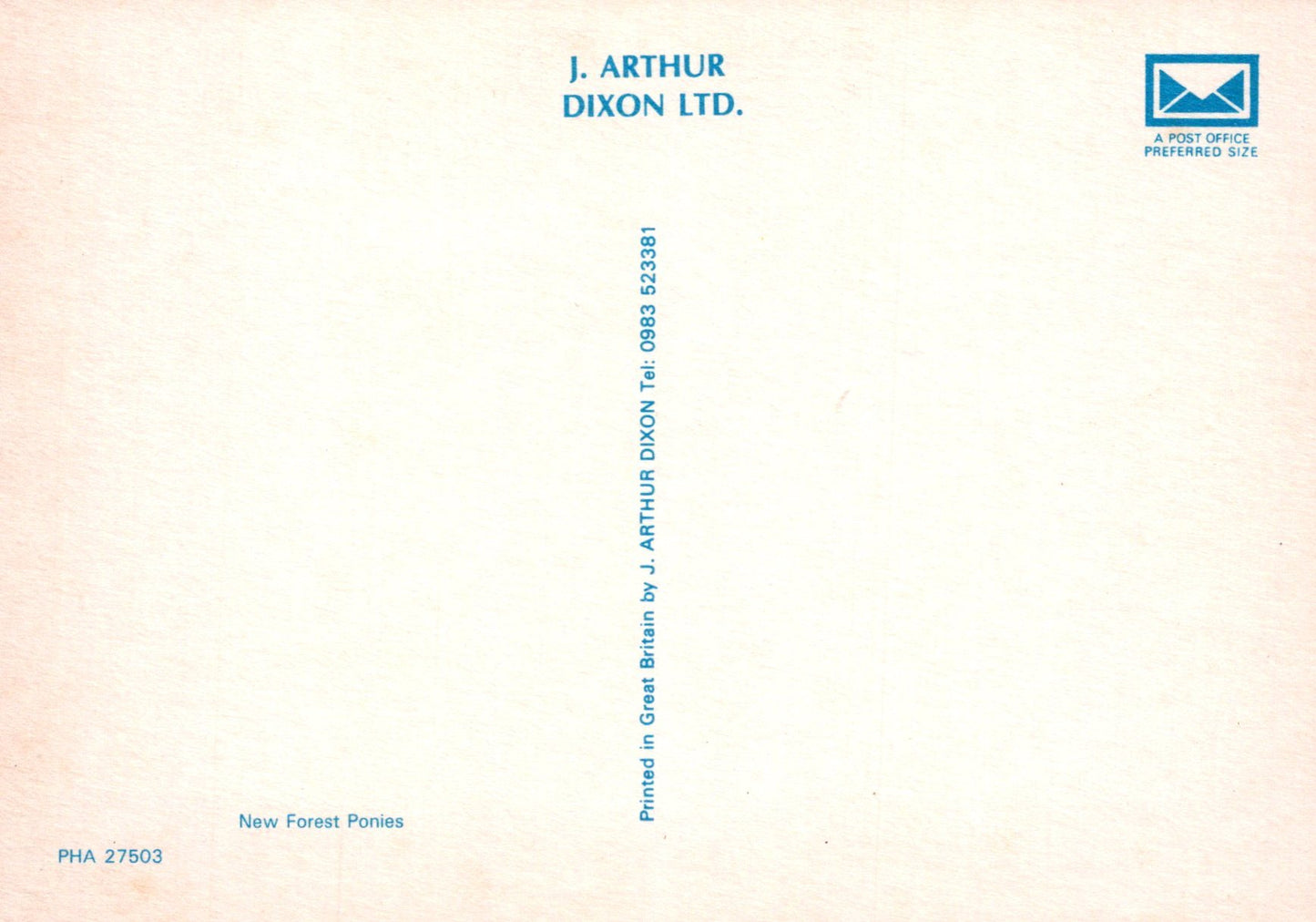 J. Arthur Dixon Ltd. document with a blue logo on a light background