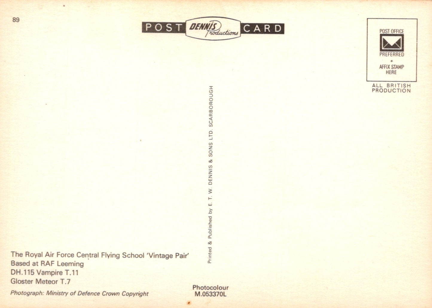 Back of a postcard with text and a logo, featuring a light background.