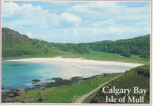 Load image into Gallery viewer, Scenic view of Calgary Bay on the Isle of Mull with a road leading to the beach.