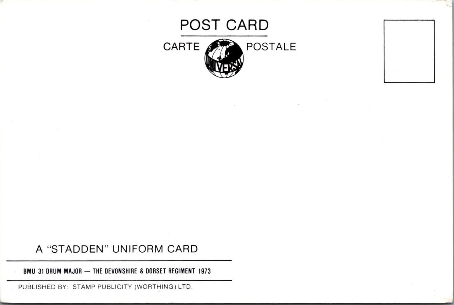 Military Postcard - The Devon & Dorset Regiment 1973, Drum Major RR23457