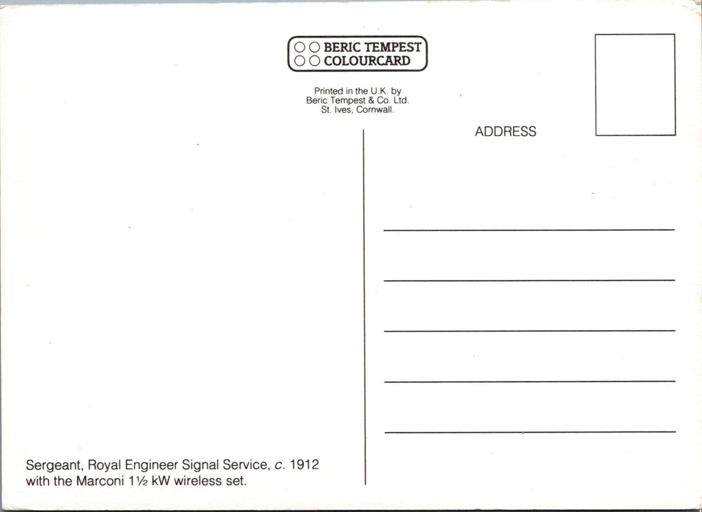 Military Postcard - Sergeant, Royal Engineer Signal Service c1912 - RR23465