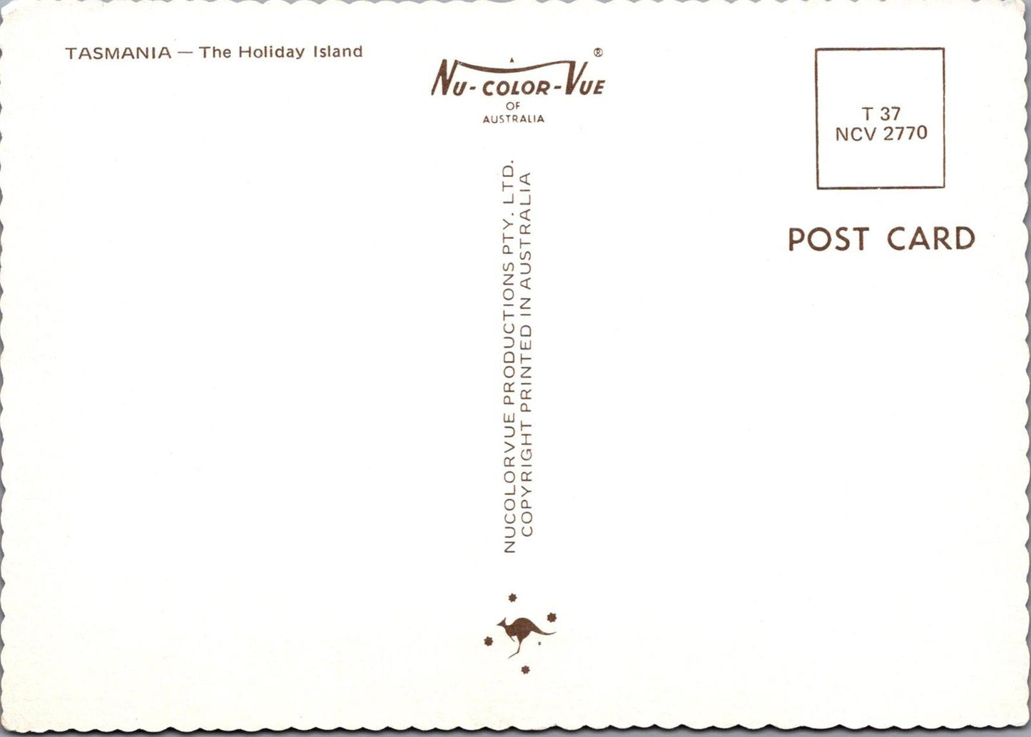 Maps Postcard - Map of Tasmania, The Holiday Island, Australia RR23482