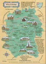 Load image into Gallery viewer, Maps Postcard - Map of Wiltshire RR23491