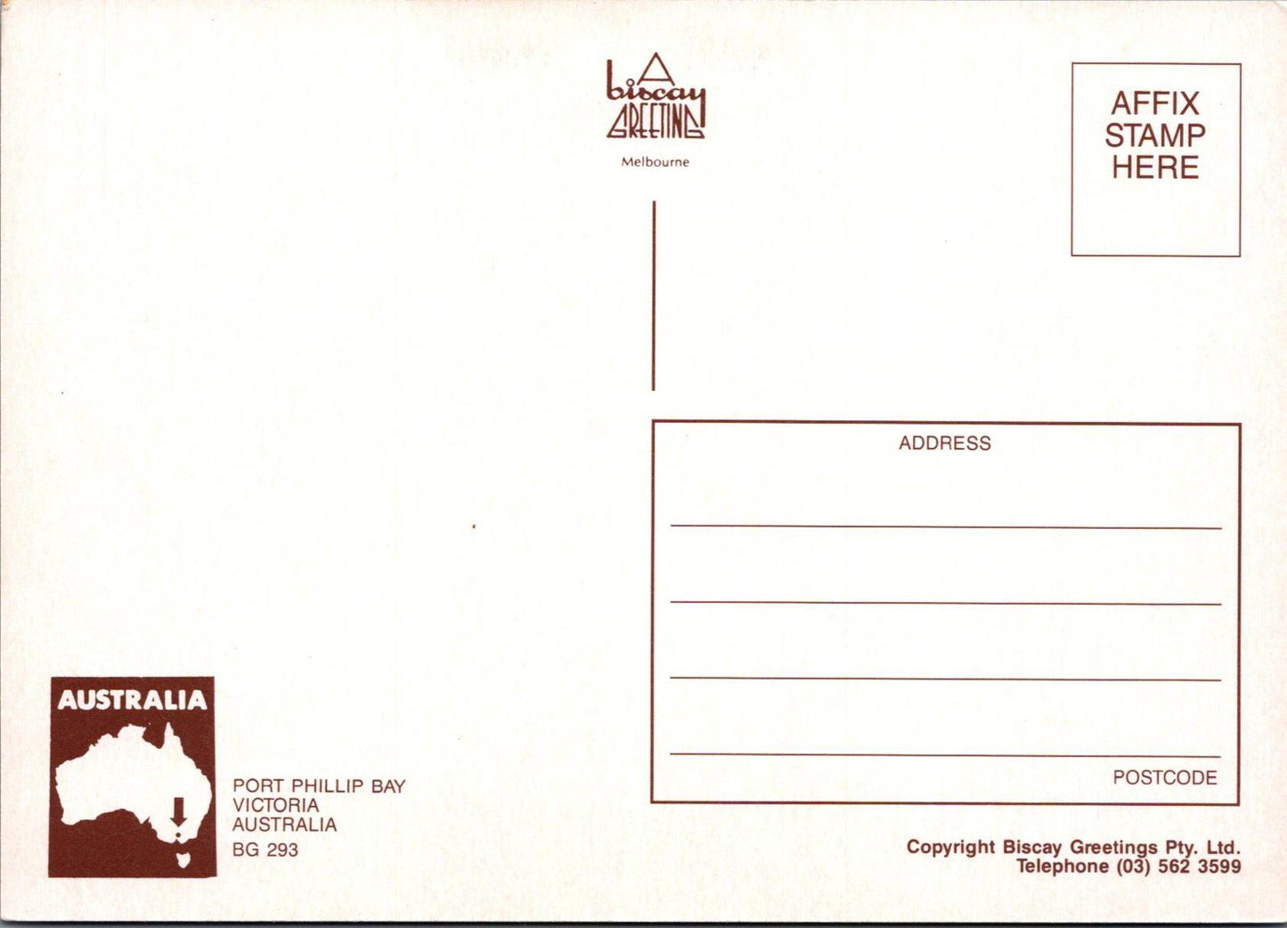 Maps Postcard - Map of Port Phillip Bay, Melbourne, Australia RR23508