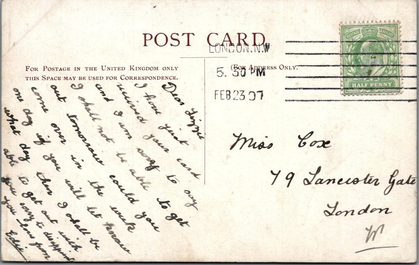 County Louth Postcard: Carlingford Lough, L&NW Hotel Greenore 1900’s XT2583