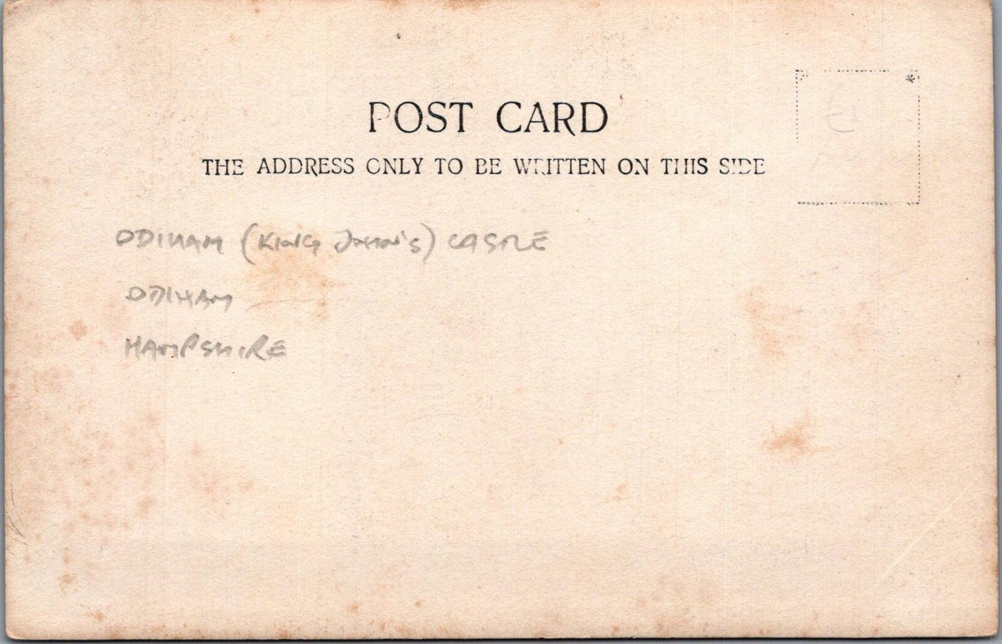 Hampshire Postcard: Odiham Castle King Johns Ruins Hook c1910 RPPC XT2699