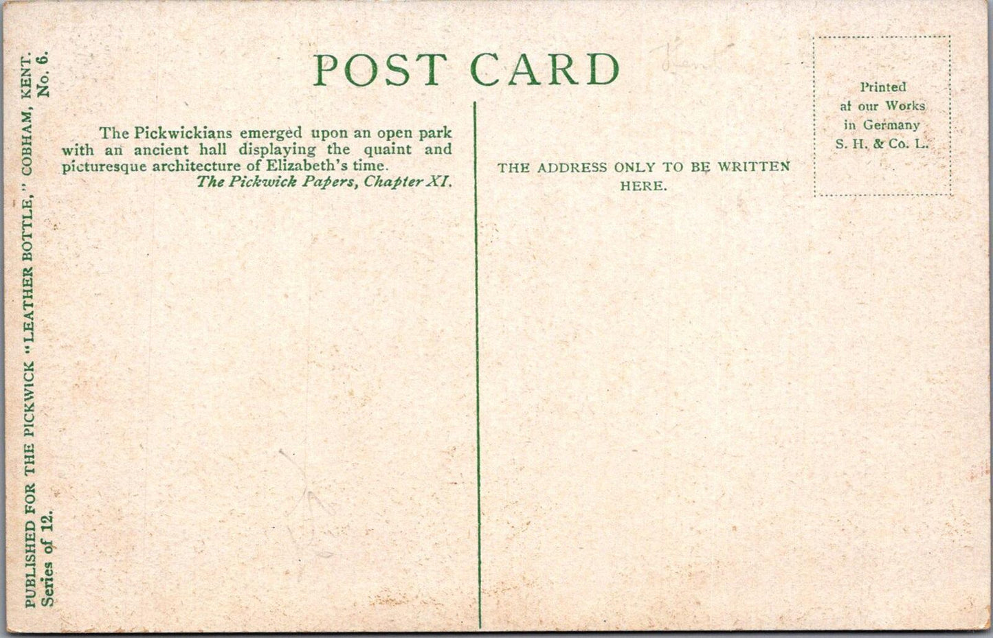 Kent Postcard: Cobham Hall West Front Country House Estate 1910s Litho XT2928