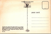 Load image into Gallery viewer, Sports Postcard - Riding The Waves at Waikiki, Paddling Through The Surf RR23536