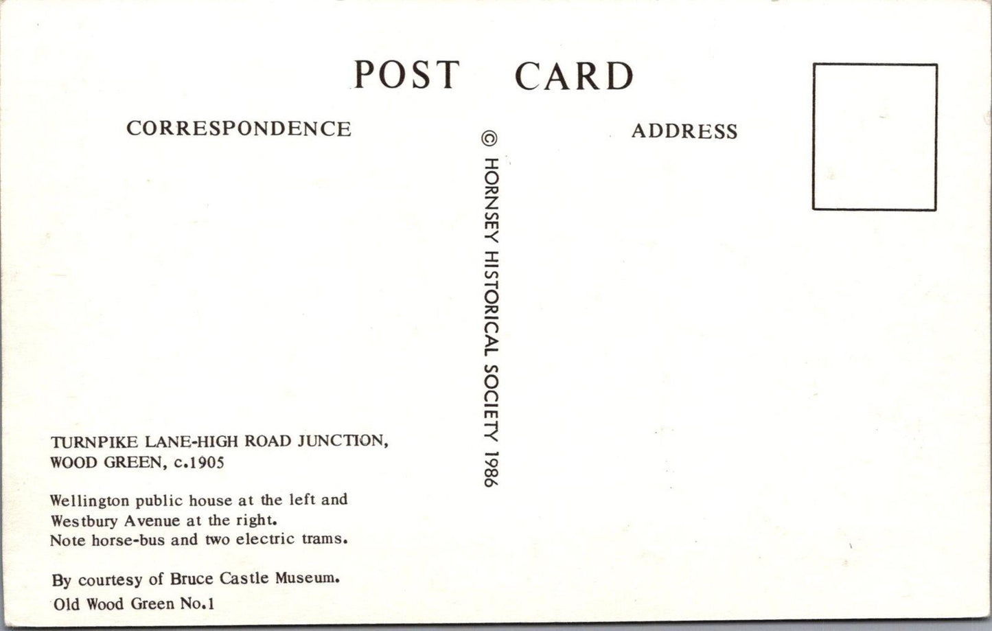 Middlesex Postcard: Turnpike Lane High Road Wood Green Wellington Pub XT3059