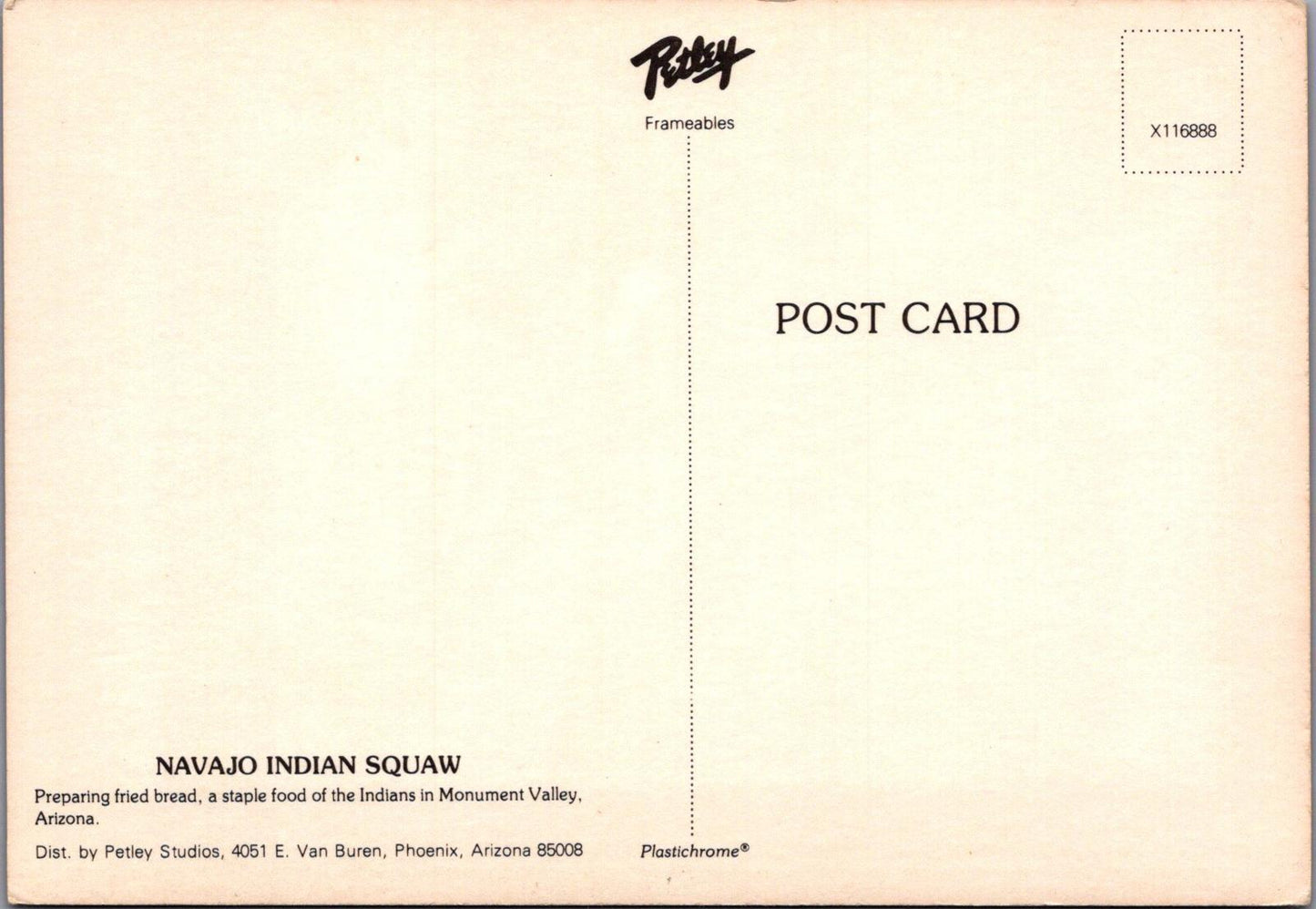 America Postcard - Nanajo Indian Squaw Preparing Bread, Monument Valley RR23686
