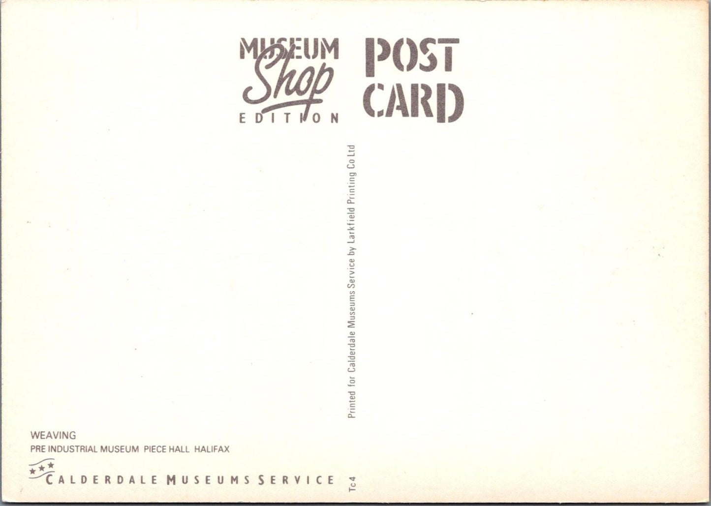 Occupations Postcard-Weaving, Pre Industrial Museum, Piece Hall, Halifax RR23687