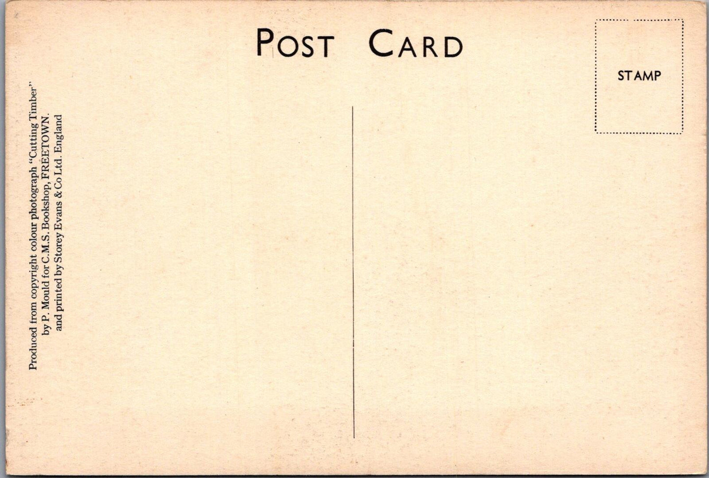 Sierra Leone Postcard: Freetown Cutting Timber Lumber Wood Workers RR23729