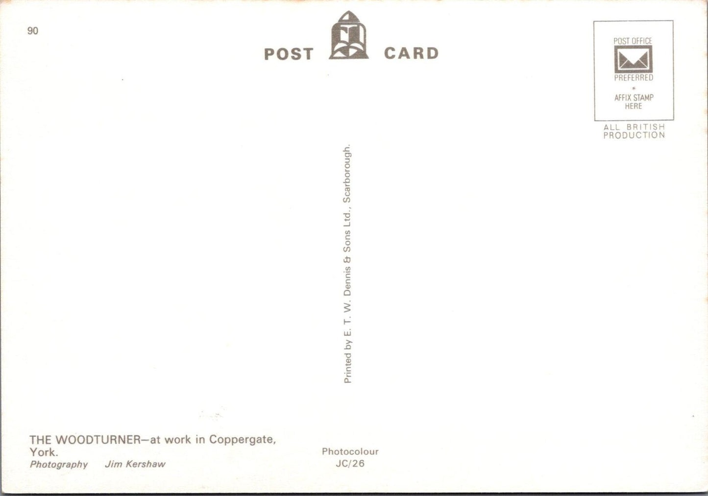 Yorkshire Postcard: York Coppergate Woodturner Pole Lathe Craft Museum RR23731