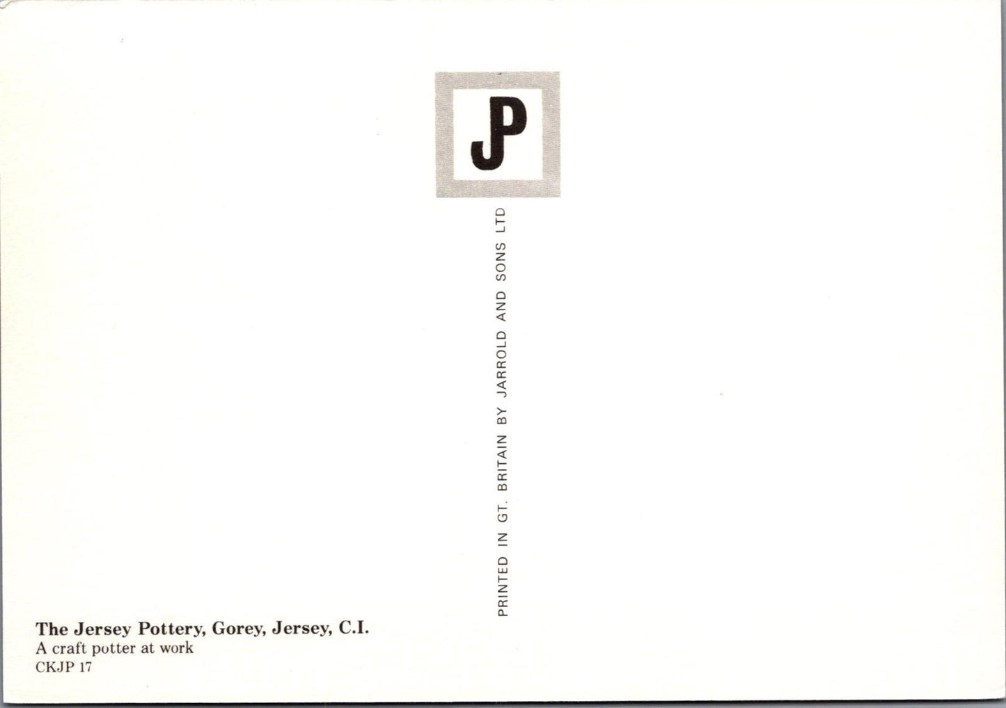Jersey Postcard - A Craft Potter at Work, The Jersey Pottery, Gorey RR23614
