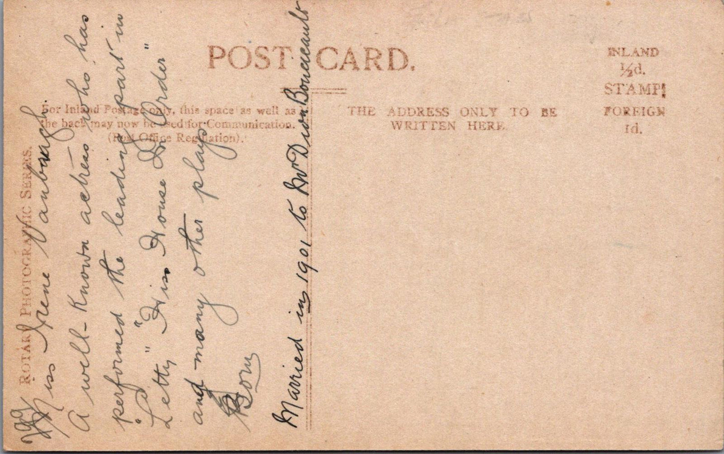 Theatrical Postcard - Irene Vanbrugh, English Stage and Film Actress XT427