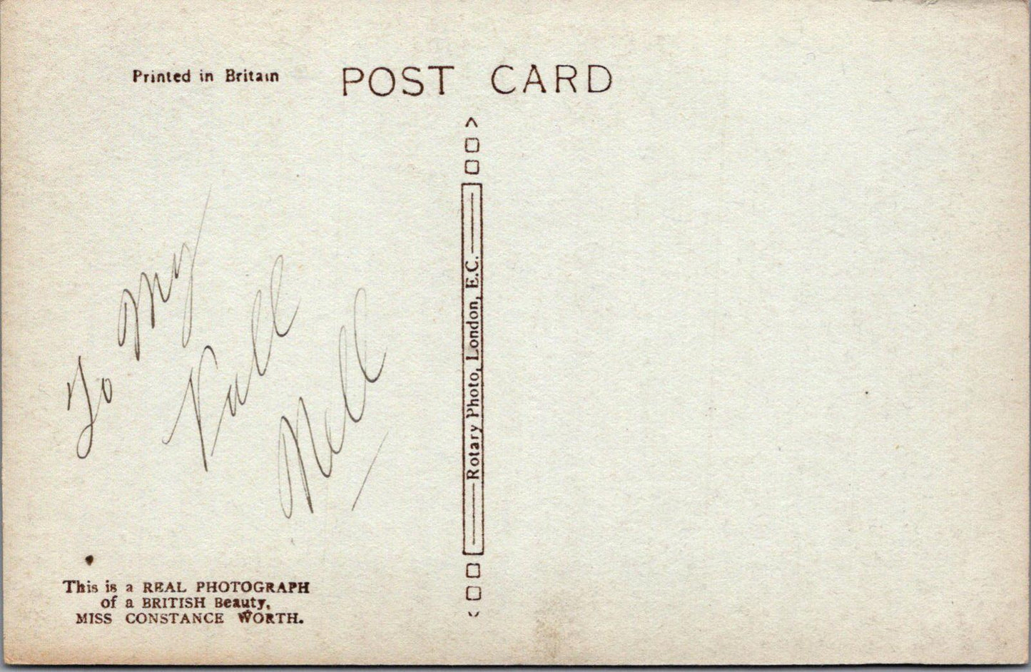 Theatrical Postcard - Miss Constance Worth, British Stage & Screen Actress XT894