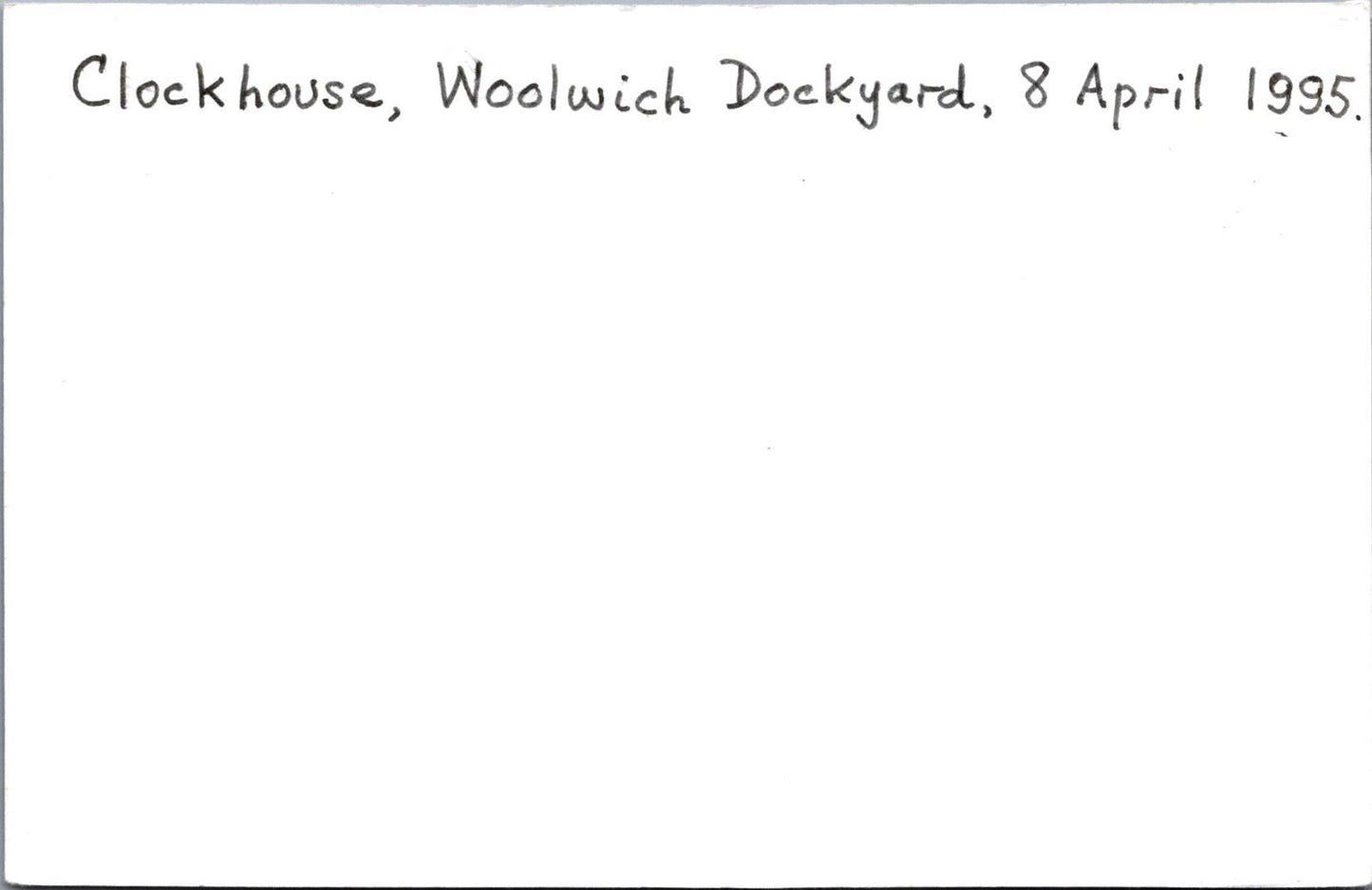 London Photo - Clockhouse, Woolwich Dockyard, 8th April 1995 - XT805