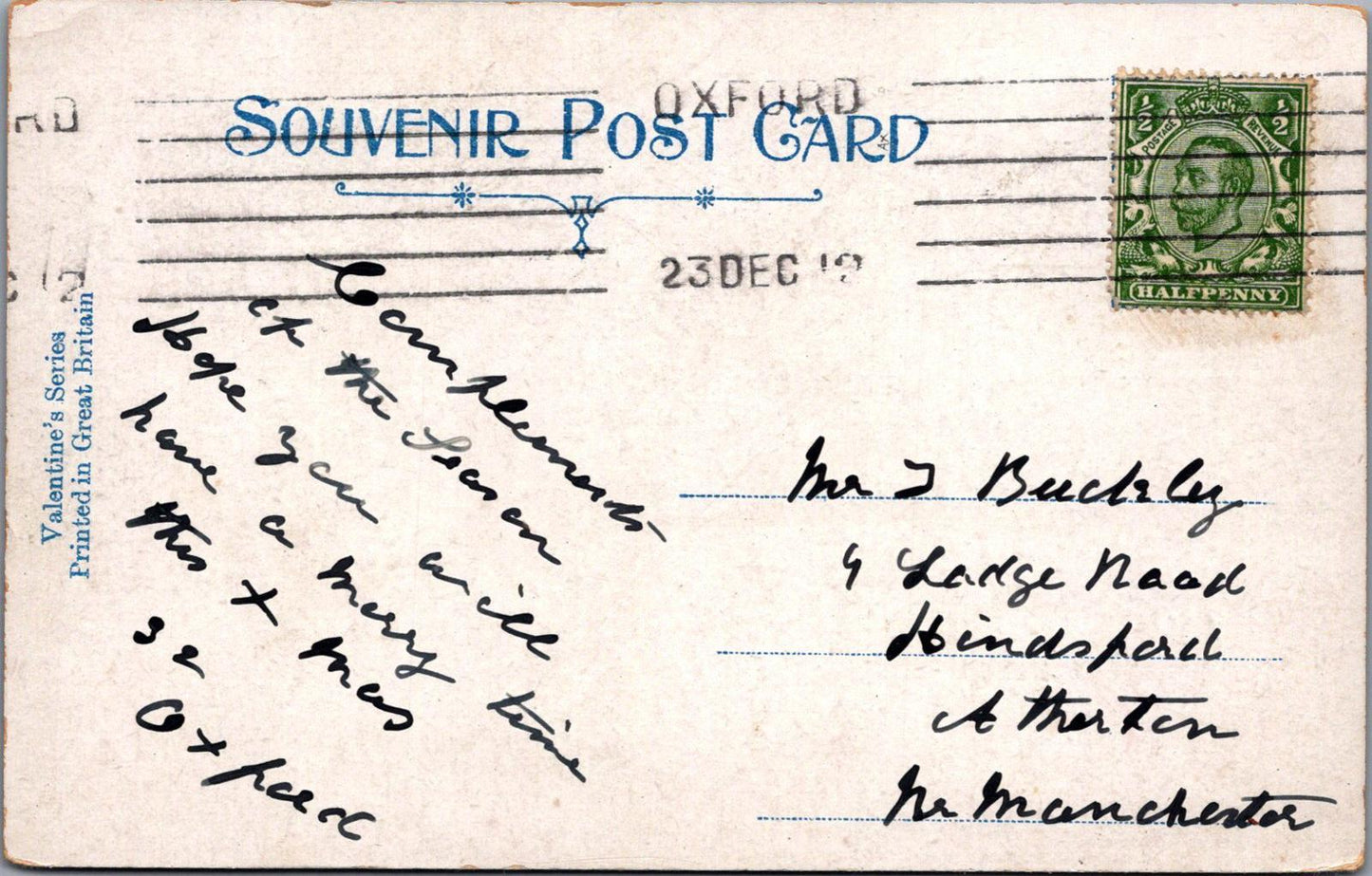 Oxfordshire Postcard - Tom Quadrangle, Christ College, Oxford, Heraldry XT845