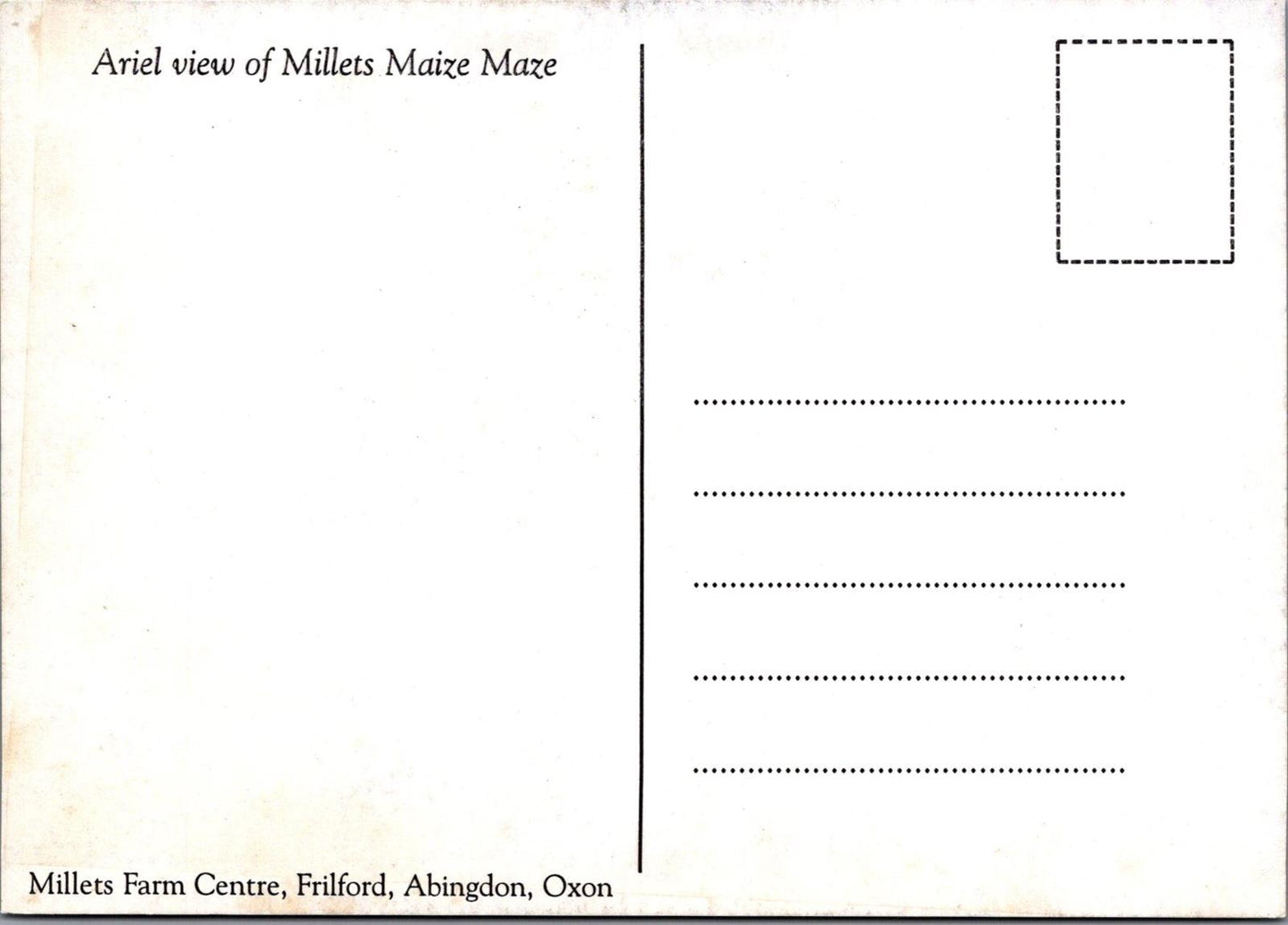 Oxfordshire Postcard: Ariel view of Millets Maize Maze, Frilford, Abingdon XT1573
