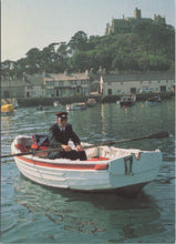 Load image into Gallery viewer, Cornwall Postcard - High Tide Delivery To St Michaels Mount RR23405