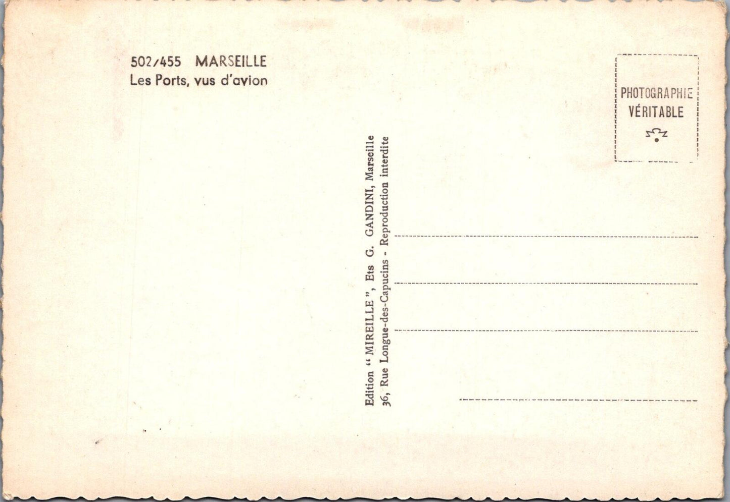 France Postcard: Marseille Les Ports Vus dAvion Aerial View RPPC XT3248