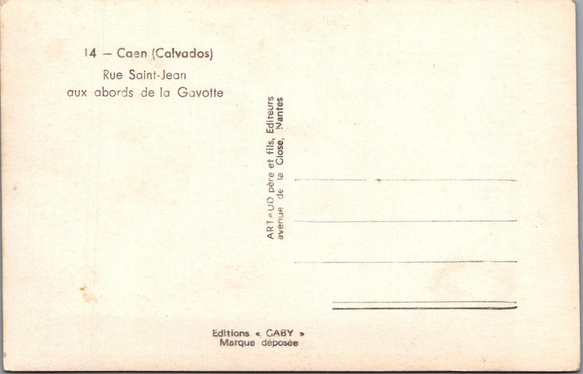 France Postcard: Caen Rue Saint-Jean Ruins WWII Battle Normandy 1944 XT3122